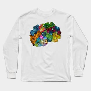 Spirograph Patterned North Macedonia Municipalities Map Long Sleeve T-Shirt